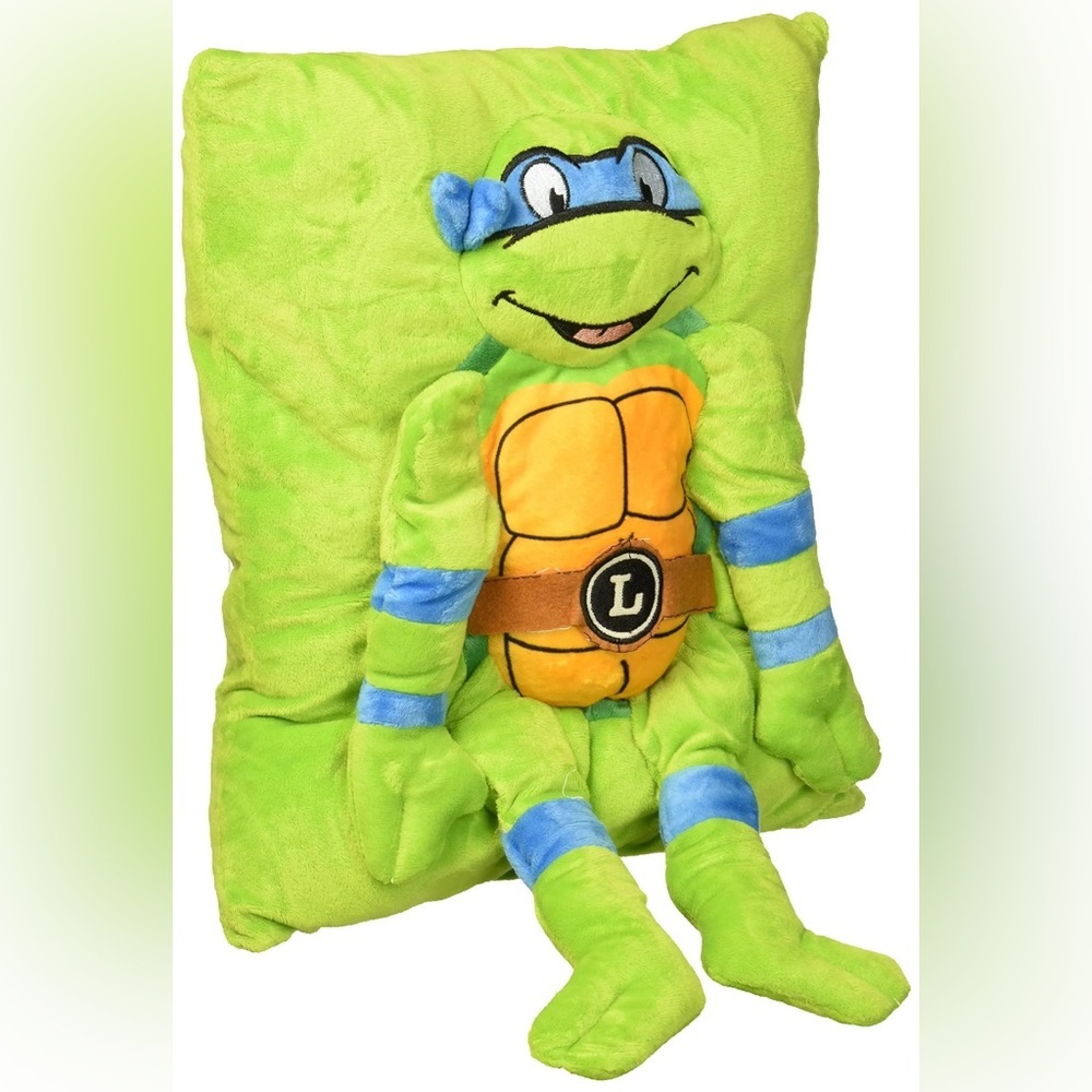 Vintage Nickelodeon Teenage Mutant Ninja Turtles Retro Leonardo Plush Pillow
